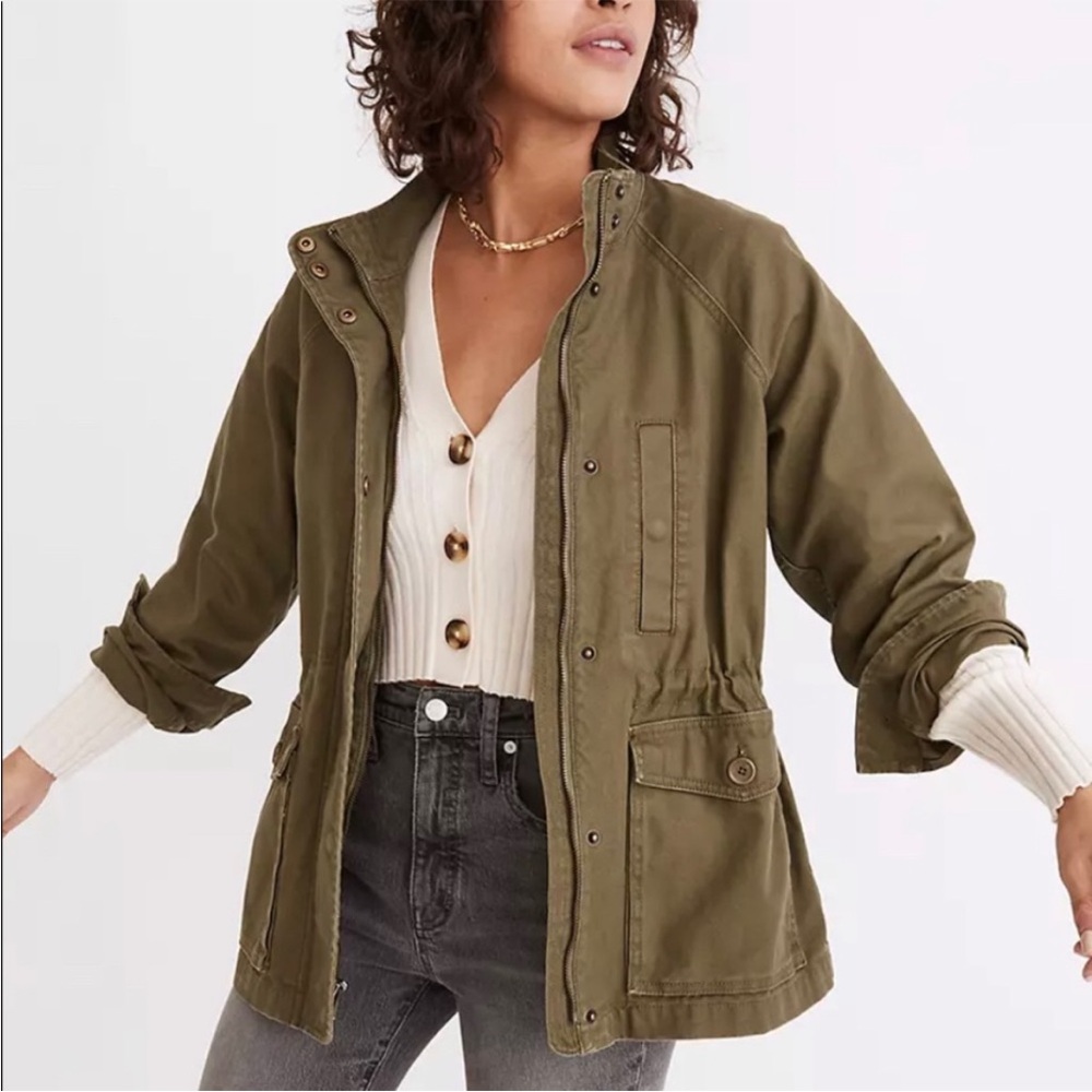 Madewell Northover Utility Military style Jacket in army Green size small